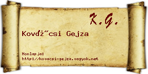 Kovácsi Gejza névjegykártya